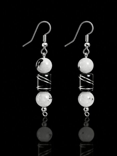 Midnight Ivory Drop Earrings