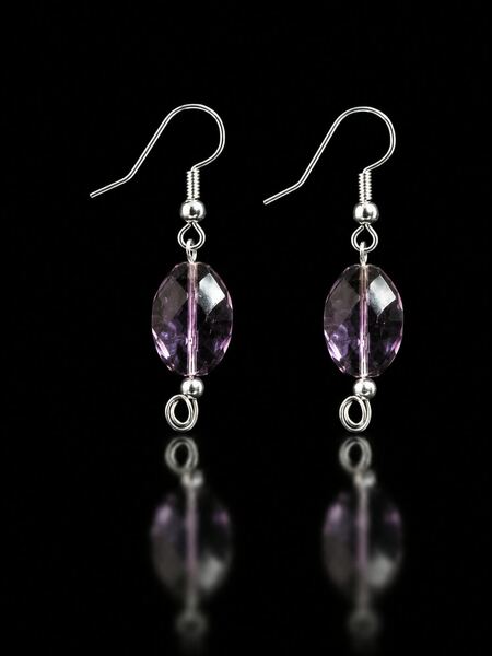 Purple Aura Crystal Earrings