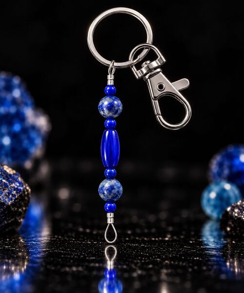 Blue Marble Drift Charm Keychain