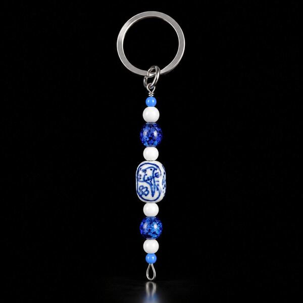 Ocean Scroll Beaded Charm